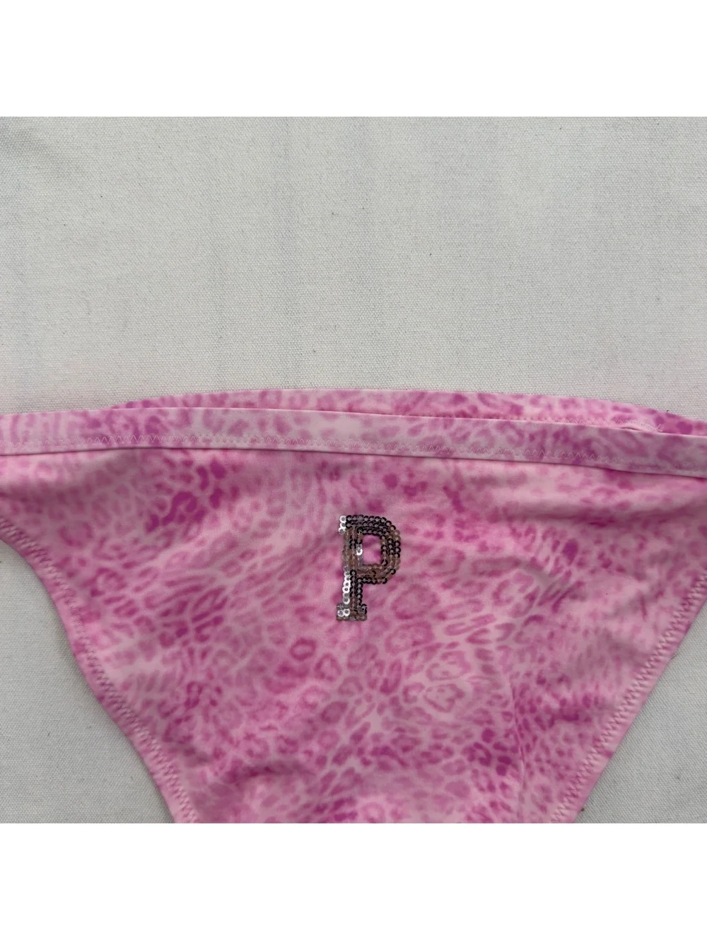 NWT Victoria's Secret PINK Cheetah Print Bikini Bottoms Side Tie Pink Medium
